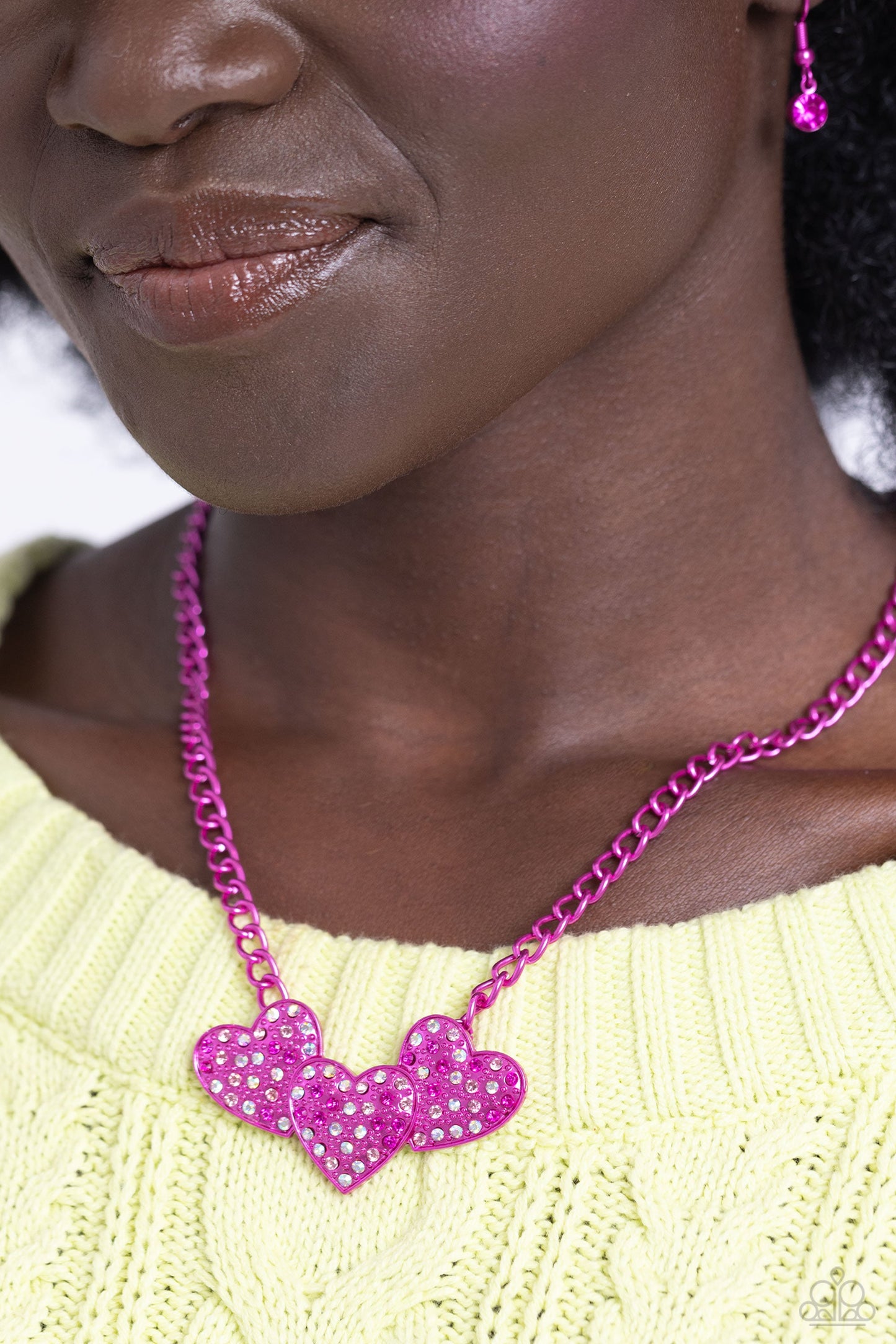 Low-Key Lovestruck - Pink Necklace and Lovestruck Lineup - Pink Bracelet Set