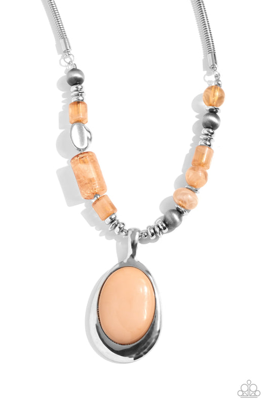 Captivating Composition - Brown Necklace