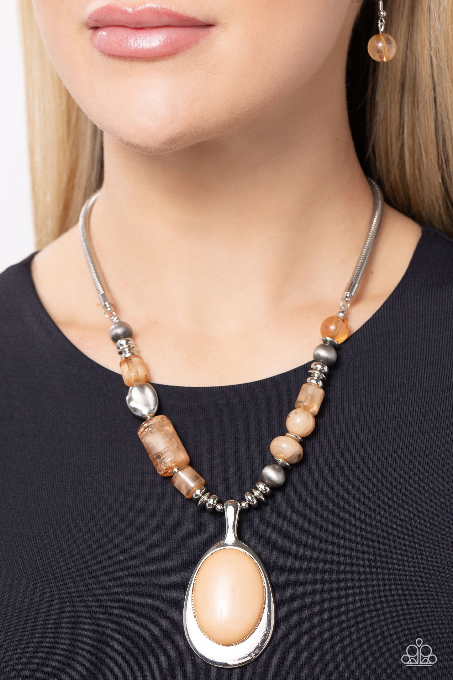 Captivating Composition - Brown Necklace