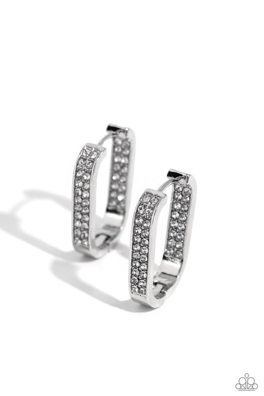 Sinuous Silhouettes - White Earrings