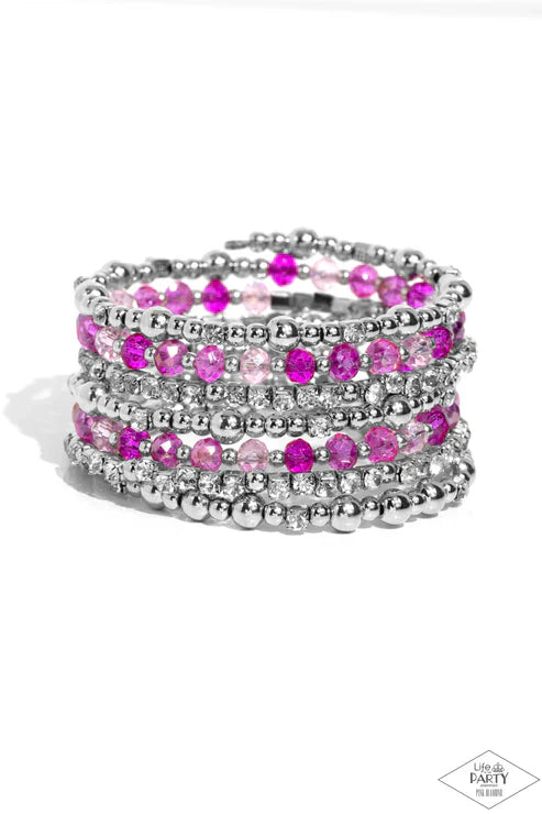 Paparazzi - ICE Knowing You - Pink Bracelet Pusher P
