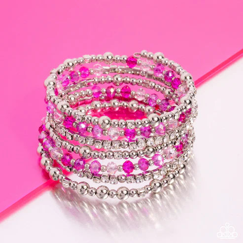Paparazzi - ICE Knowing You - Pink Bracelet Pusher P