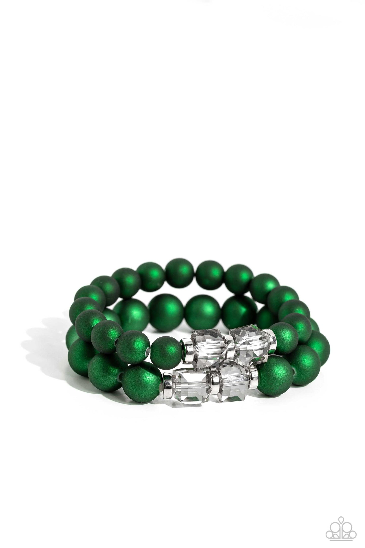 Shopaholic Season Necklace & Shopaholic Showdown Bracelet - Green 2 Piece Set