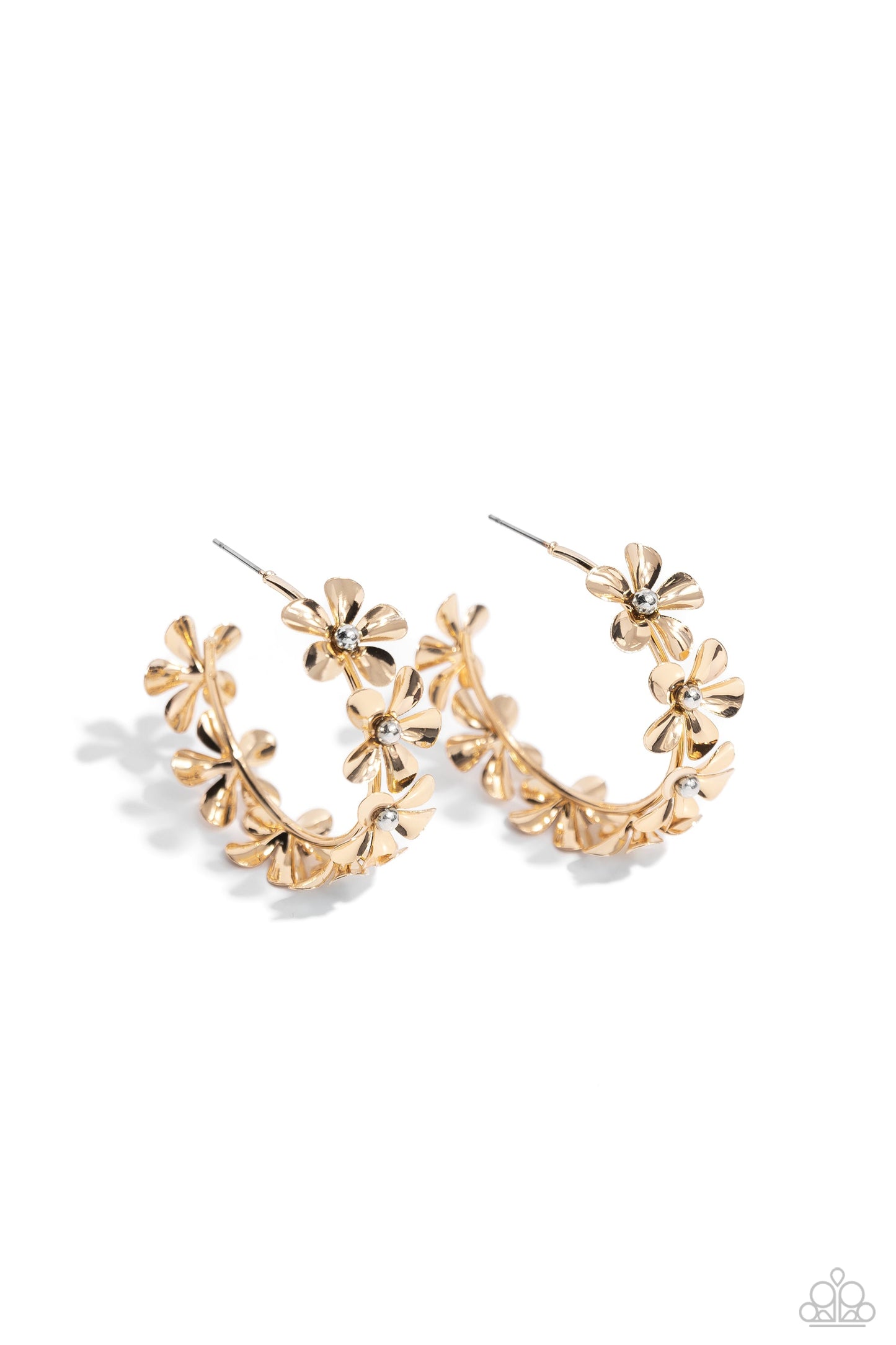 Paparazzi Floral Flamenco - Gold Earring Pusher P