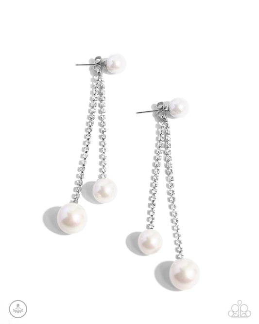 Give Us A PEARL! - White Earrings