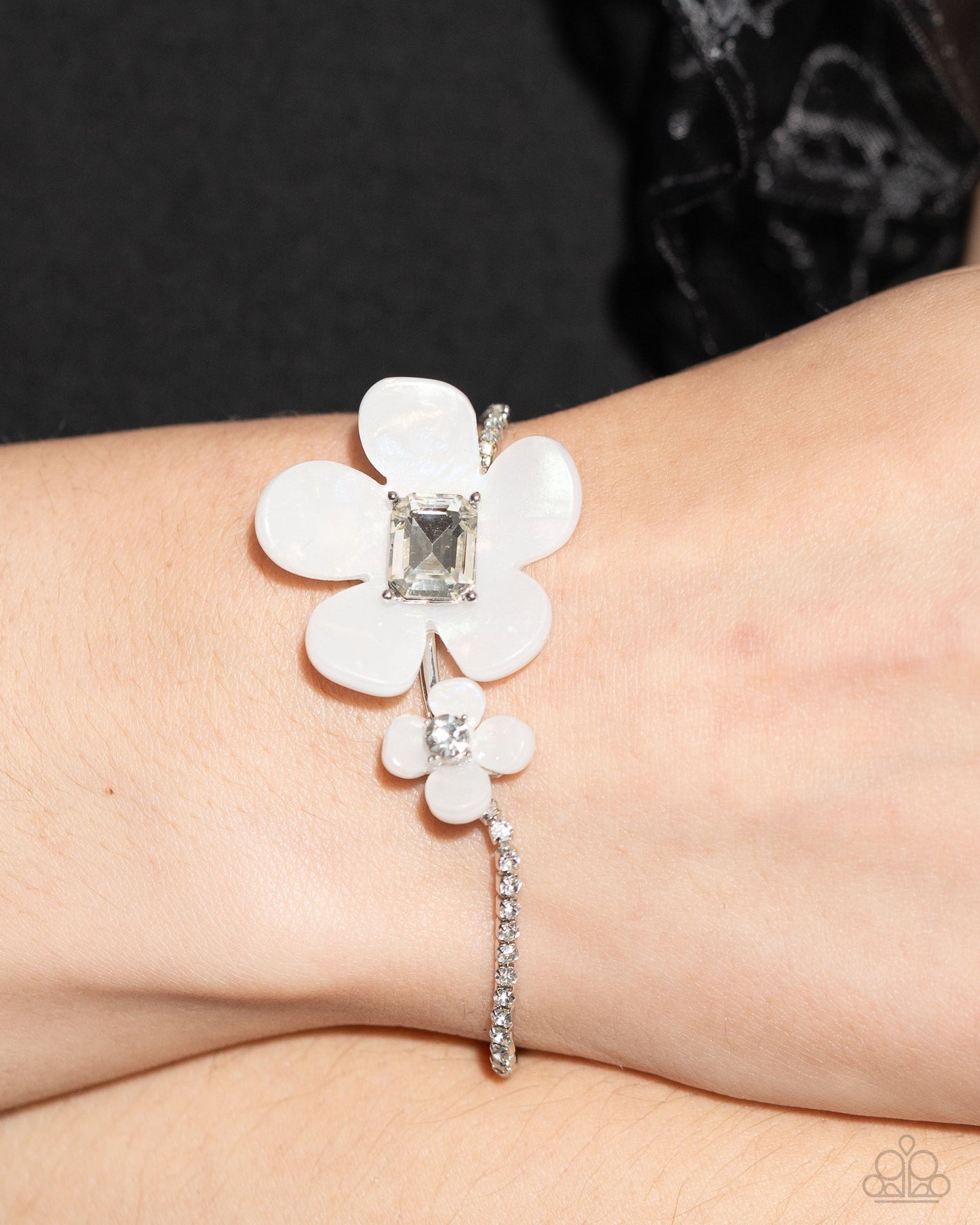 Dainty Deduction White Necklace and Dainty Devotee White Bracelet - 2 Piece Set