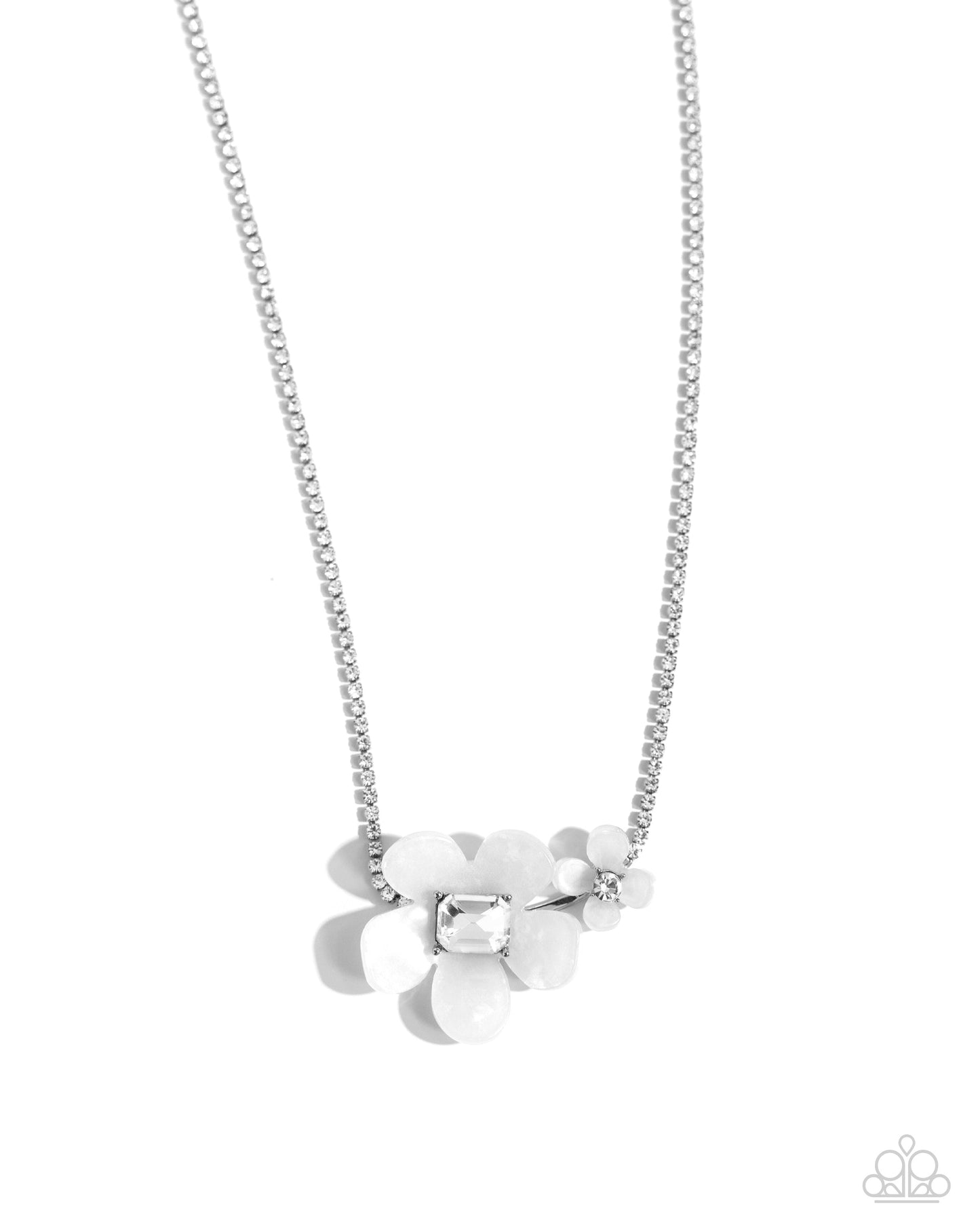Dainty Deduction White Necklace and Dainty Devotee White Bracelet - 2 Piece Set | Paparazzi Accessories