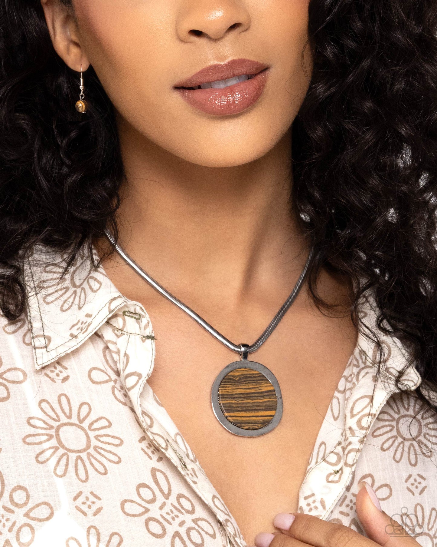 Pendant Puzzle - Brown Pendant Necklace