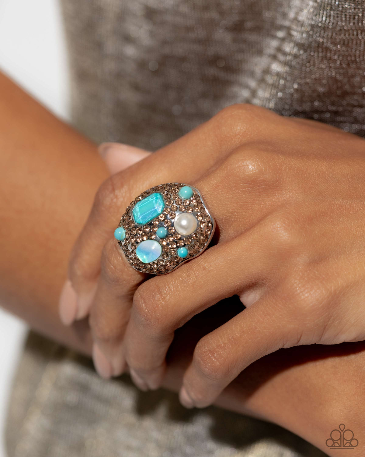 Active Artistry - Blue Ring Life of the Party | Paparazzi Accessories