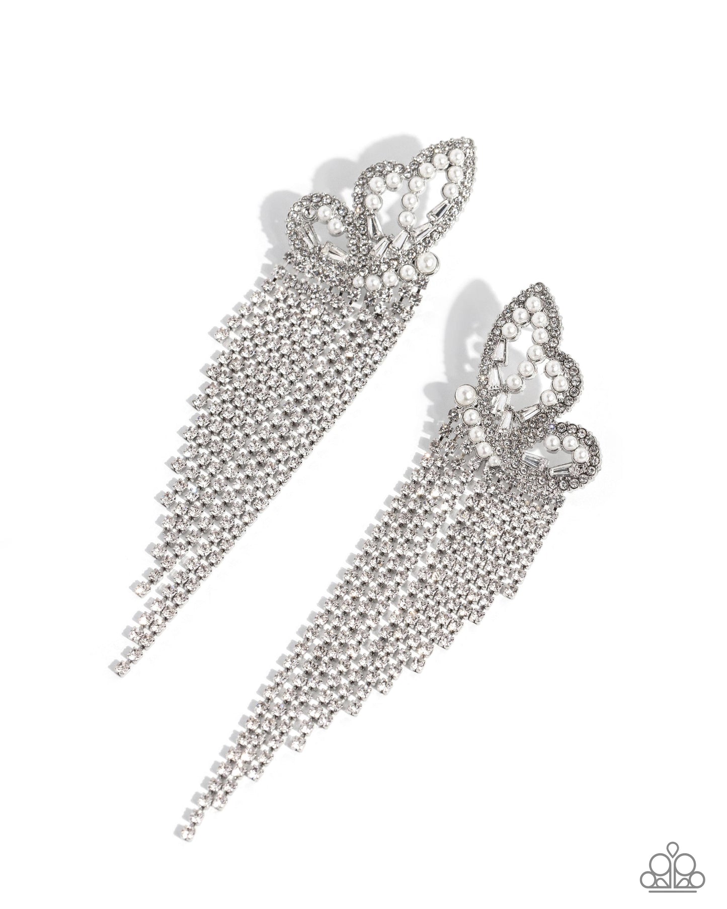 Aerial Accent - White Butterfly Earrings