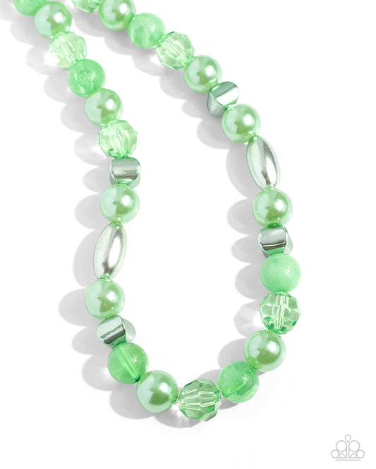 Plentiful Pearls - Green Necklace and Plentiful Pigment - Green Bracelet 2 Piece Set