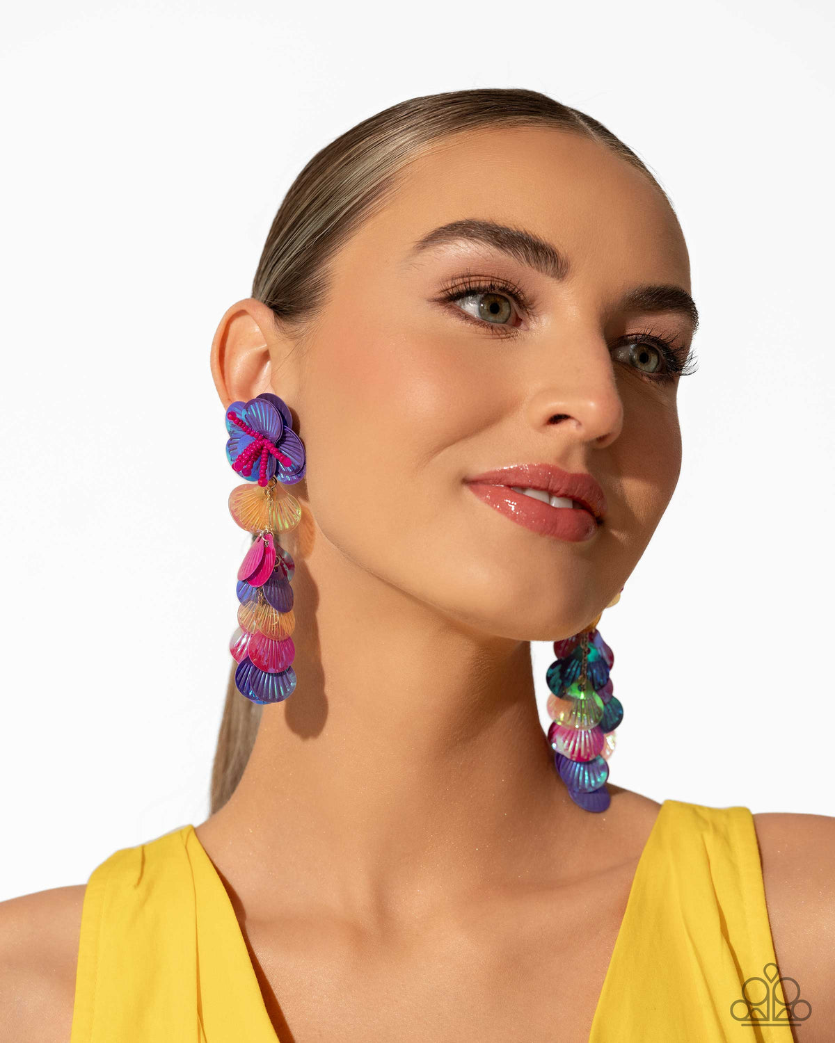 Under the Waves - Purple Earrings July 2024 Life of the Party - Blue | Paparazzi Accessories