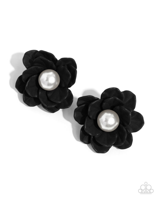 Blooming Backdrop - Black Earrings