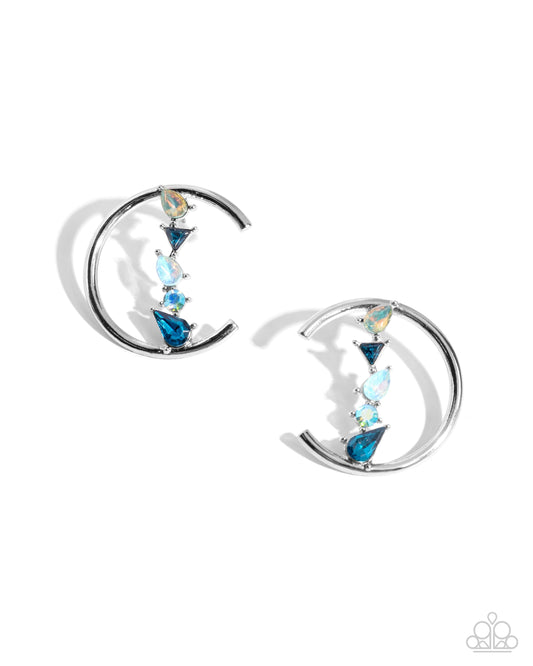 Pronged Patchwork - Blue Earrings