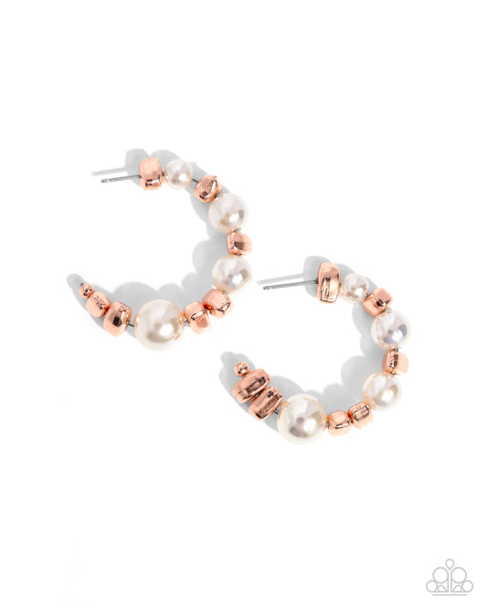Playful Pearls - Copper Earrings