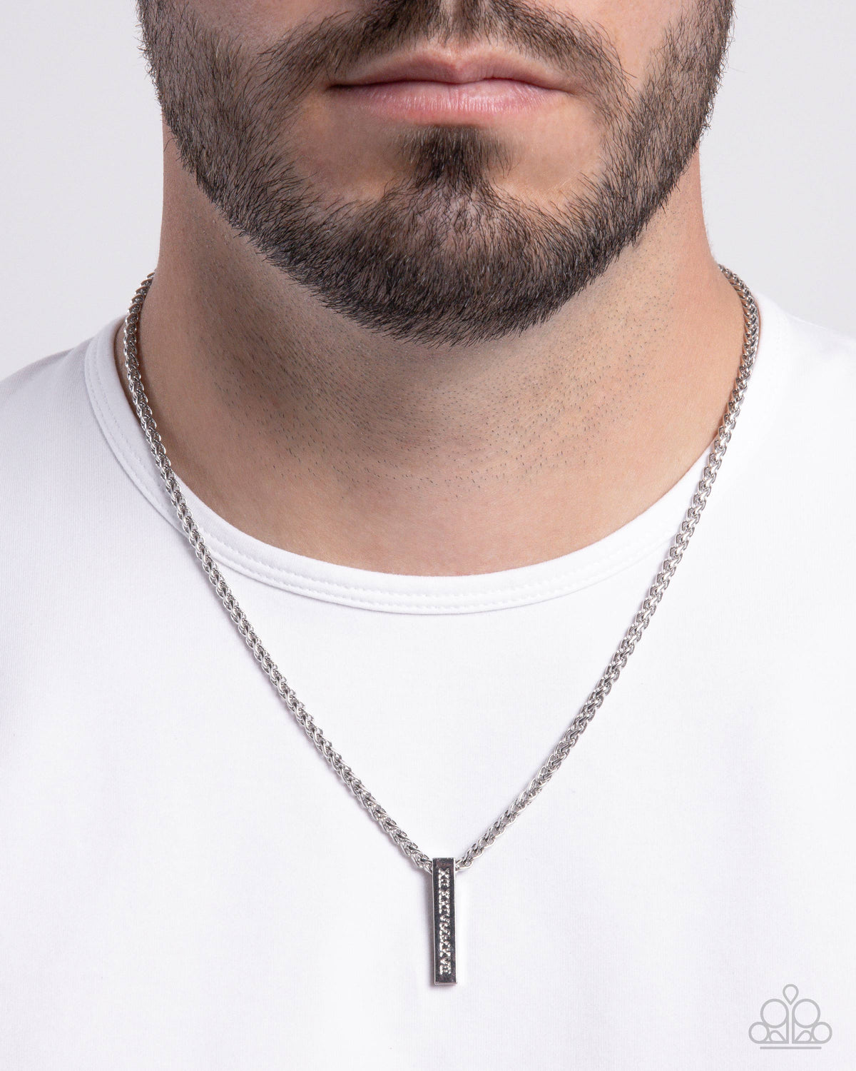 Roman Rebel - Silver Roman Numeral Bar Urban Necklace | Paparazzi Accessories