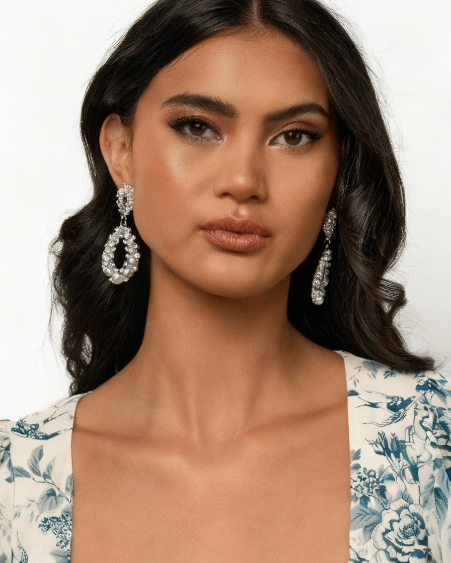 Dapper Debut - White Earrings