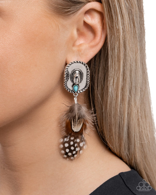 Feathered Fairy Tale - Brown Earring