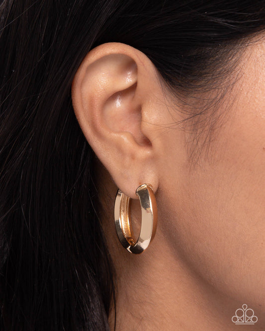Hinged Homage Earrings - Gold | Paparazzi Accessories