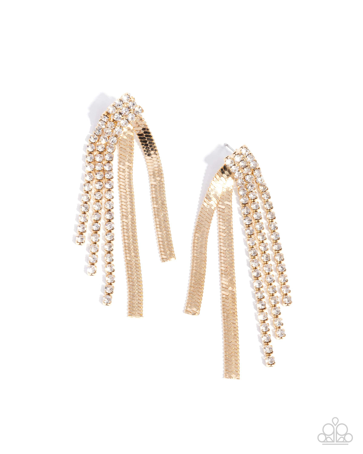 Dramatic Downpour - Gold Earrings | Paparazzi Accessories