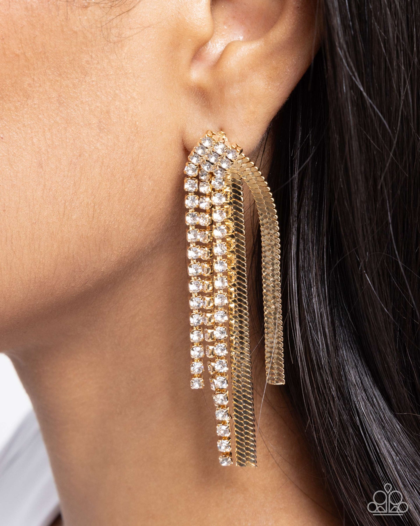 Dramatic Downpour - Gold Earrings | Paparazzi Accessories