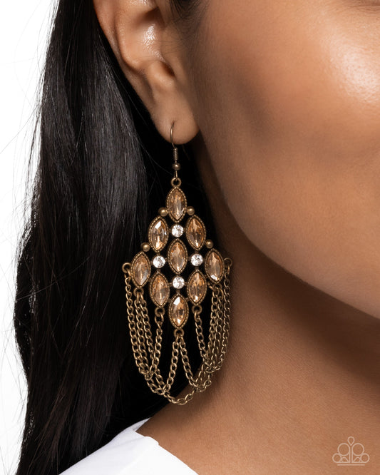Trenchant Transformation - Brass Earrings