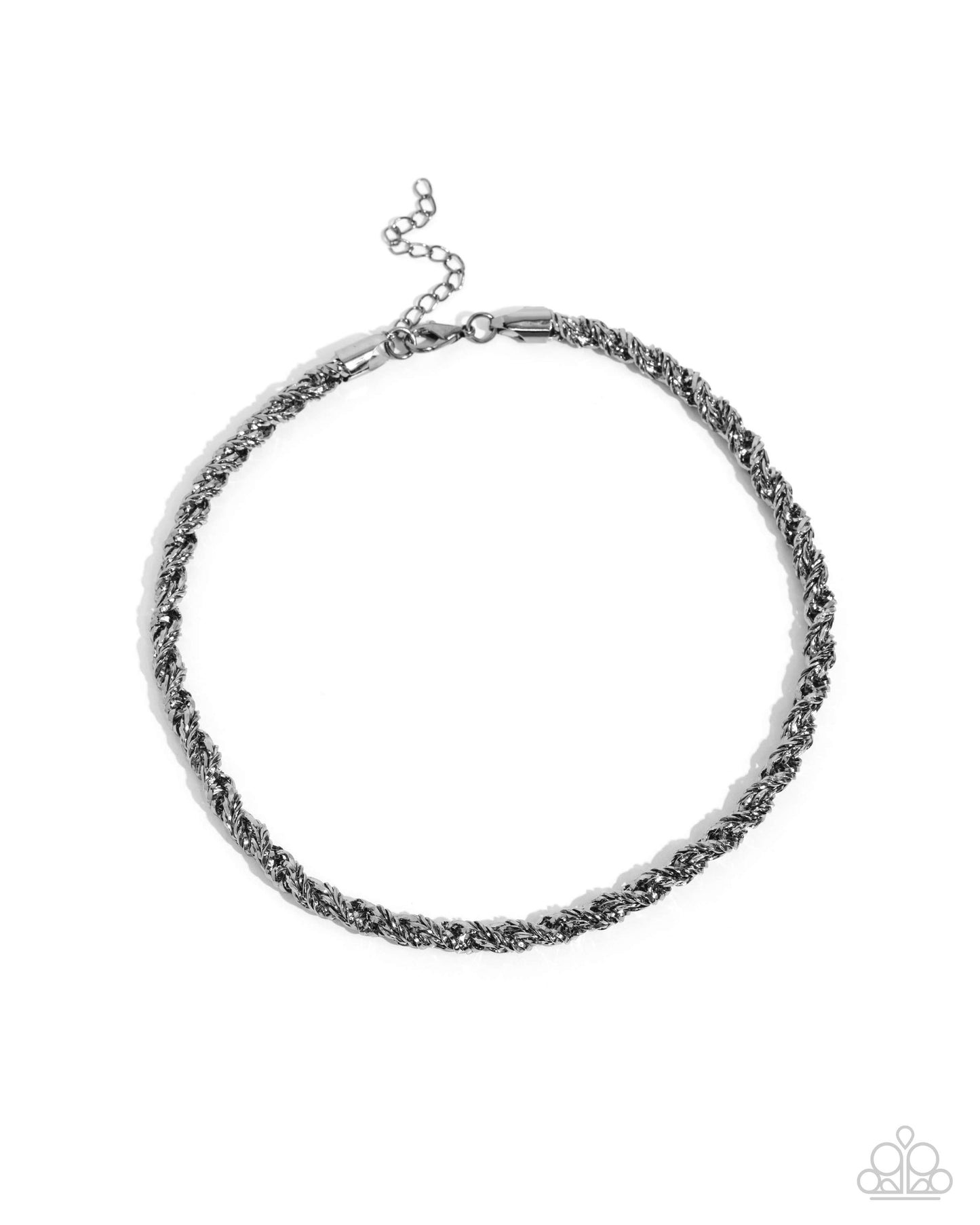 Edgy Etching - Black Choker Necklace