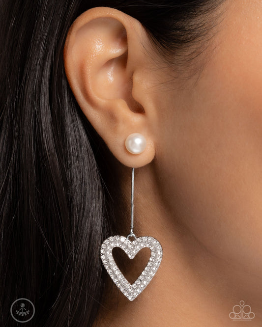 Valentines Vision - White Heart Earrings | Paparazzi Accessories
