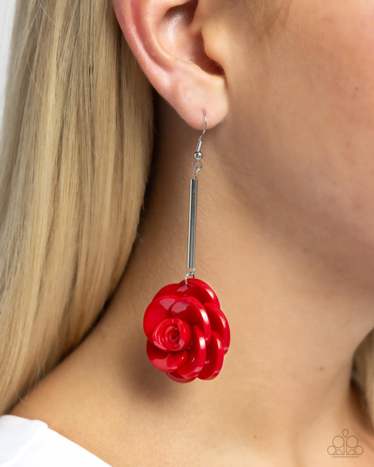 Saccharine Sprig - Red Flower Earrings