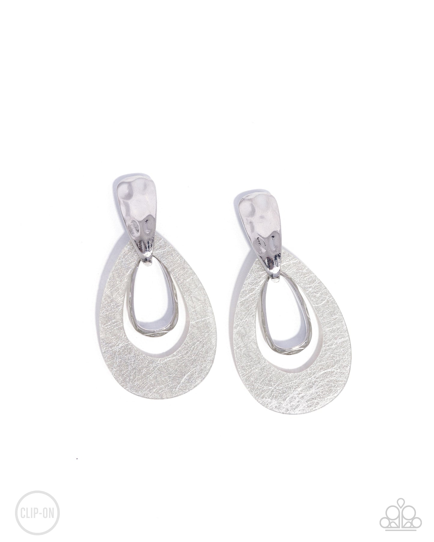 Tattered Teardrop - Silver Earrings
