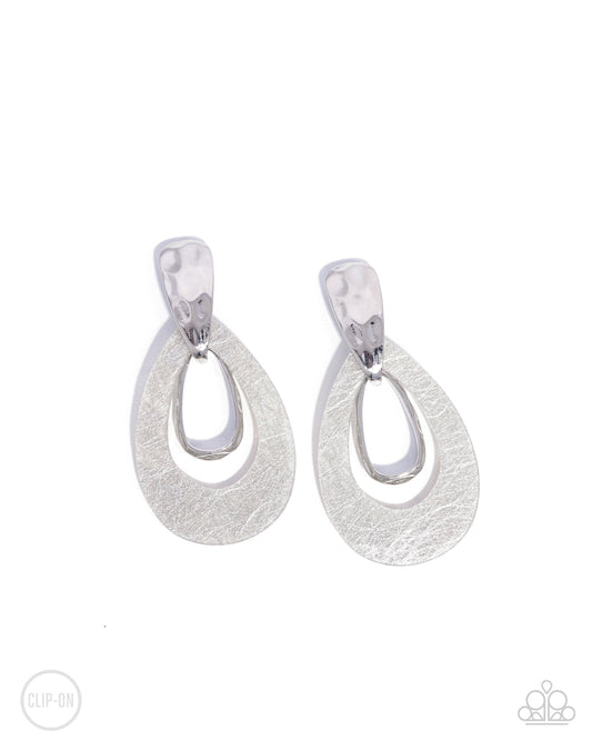 Tattered Teardrop - Silver Earrings