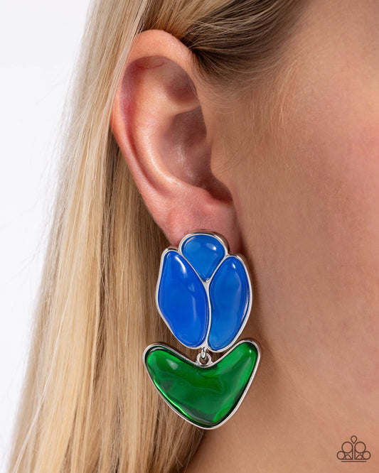 Tulip Triumph - Blue Earrings