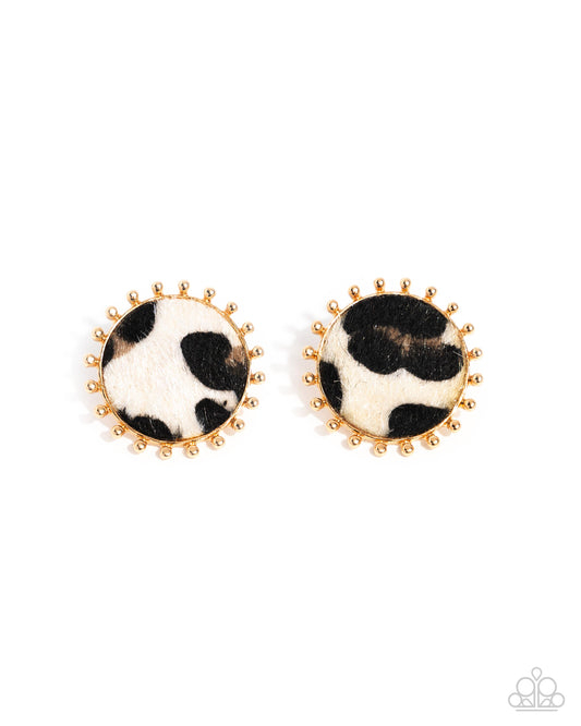 Cowhide Couture - Brown Animal Print Earrings