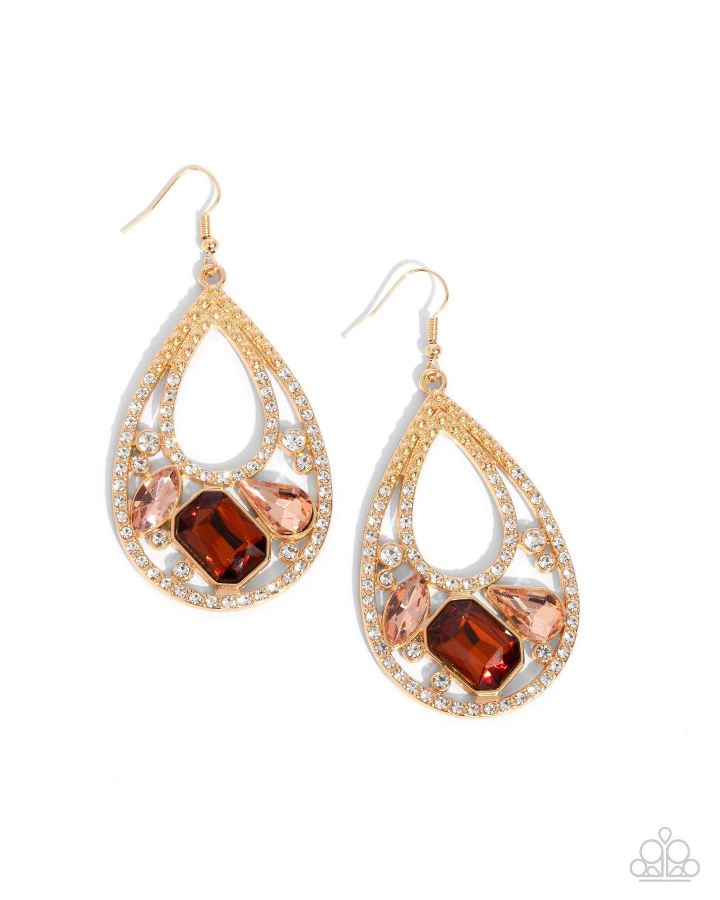Teardrop Trifecta - Brown Earrings