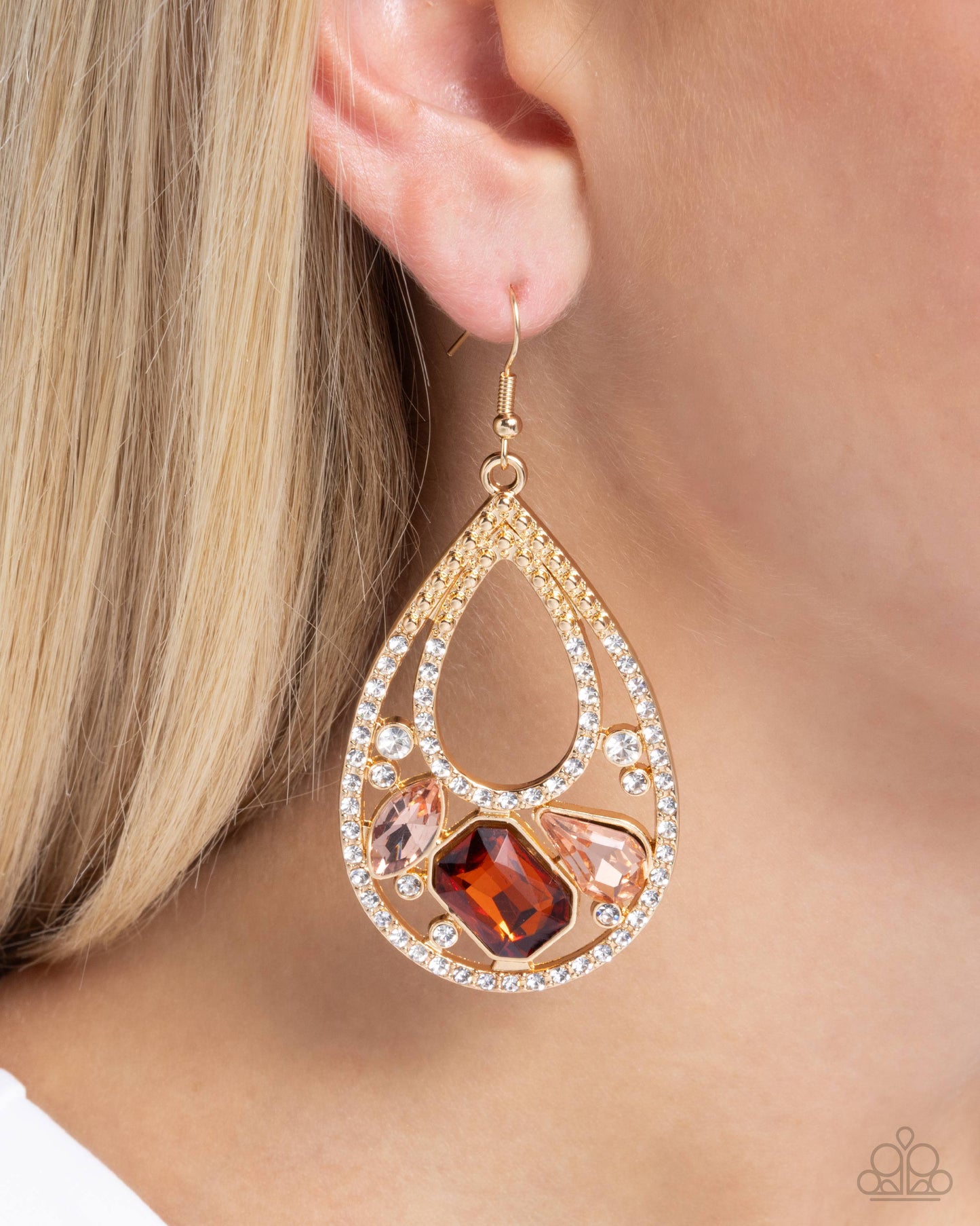 Teardrop Trifecta - Brown Earrings