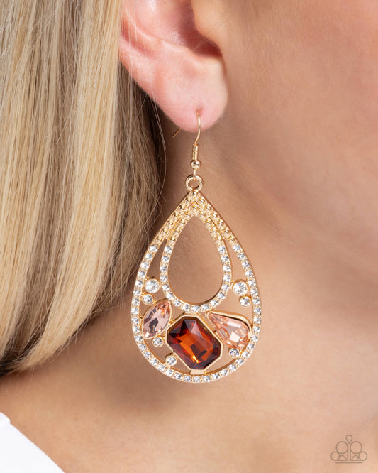 Teardrop Trifecta - Brown Earrings