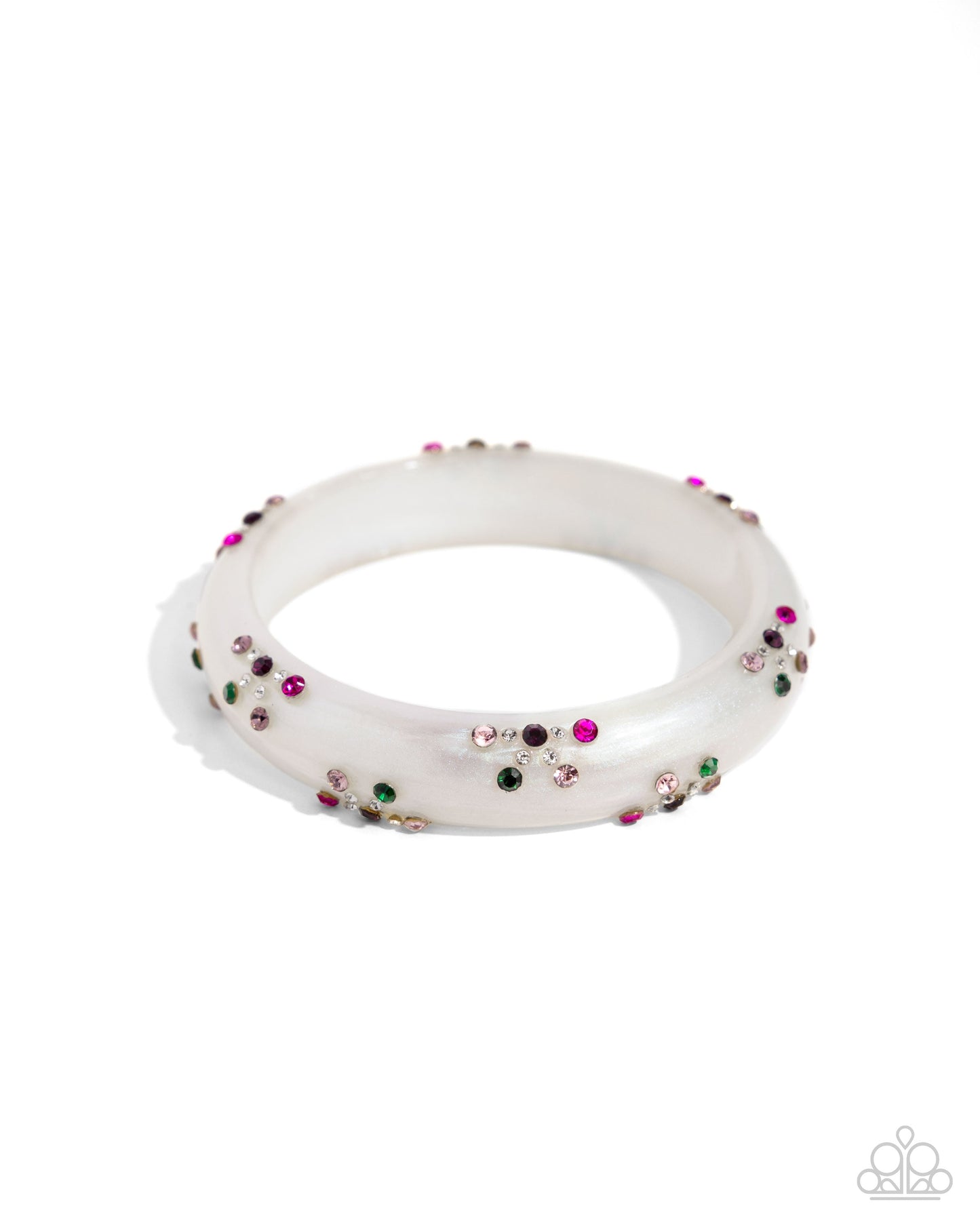 Captivating Color - Purple & White Cuff Bracelet