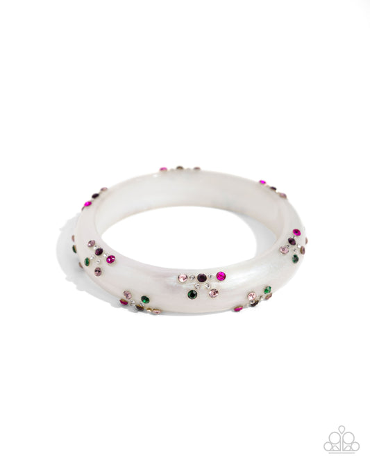 Captivating Color - Purple & White Cuff Bracelet