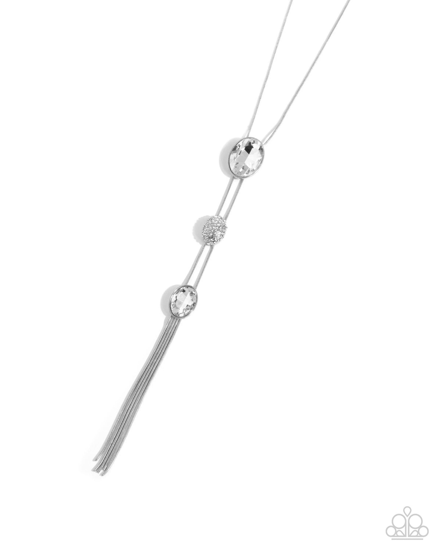 Graduated Glitter - White Necklace