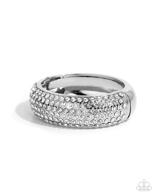 Triumphant Twinkle - White Hinge Bracelet
