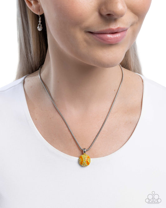 Throw a Softball - Yellow Necklace