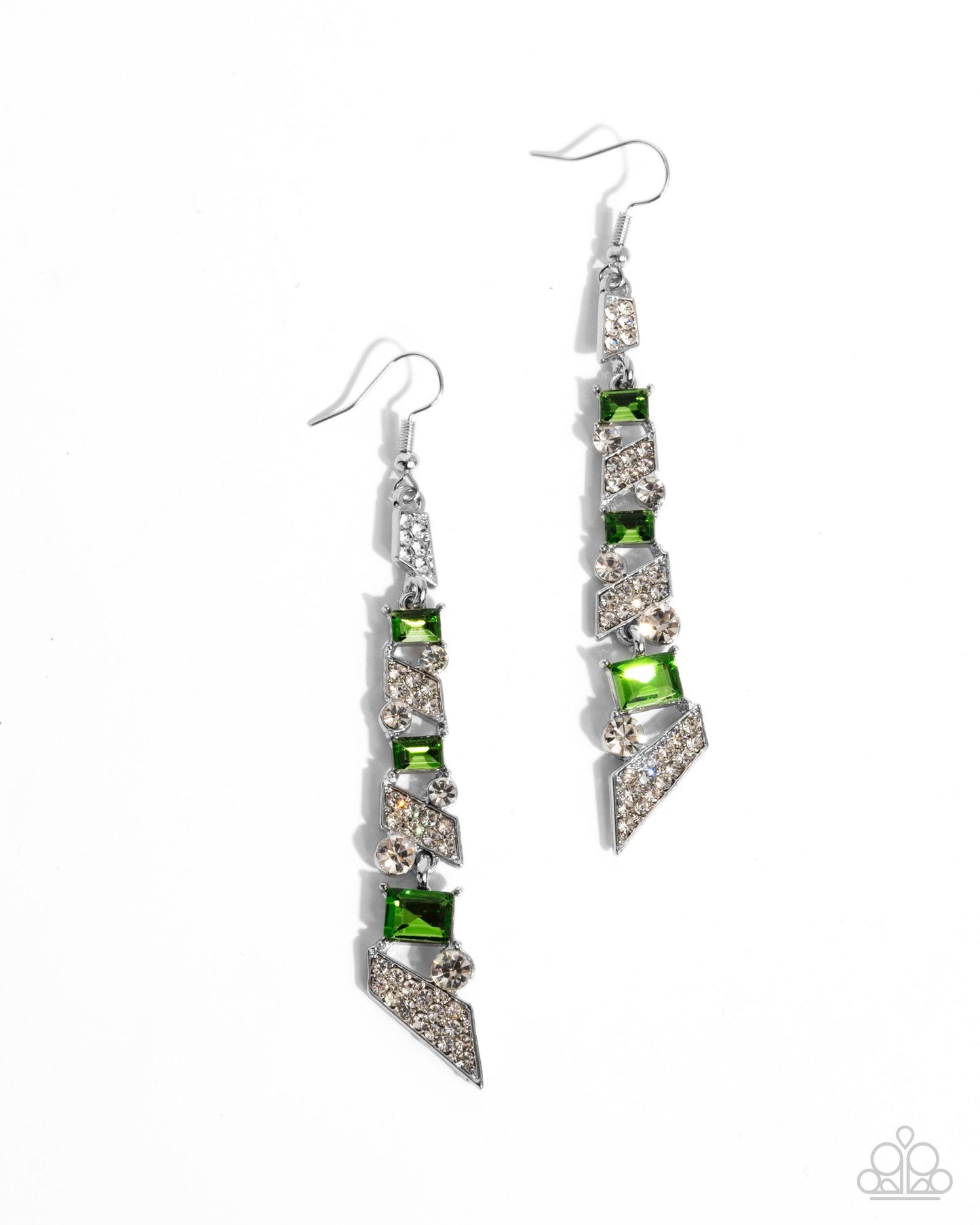 Cascading Cred - Green Earrings
