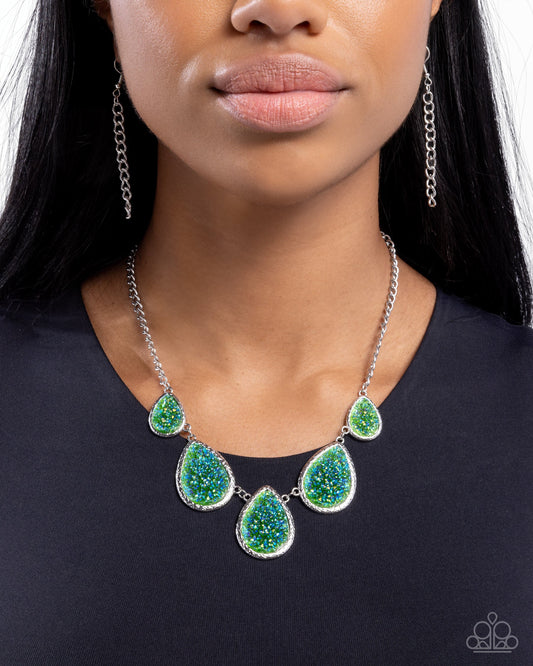 Geode Gamut - Green Multi Necklace