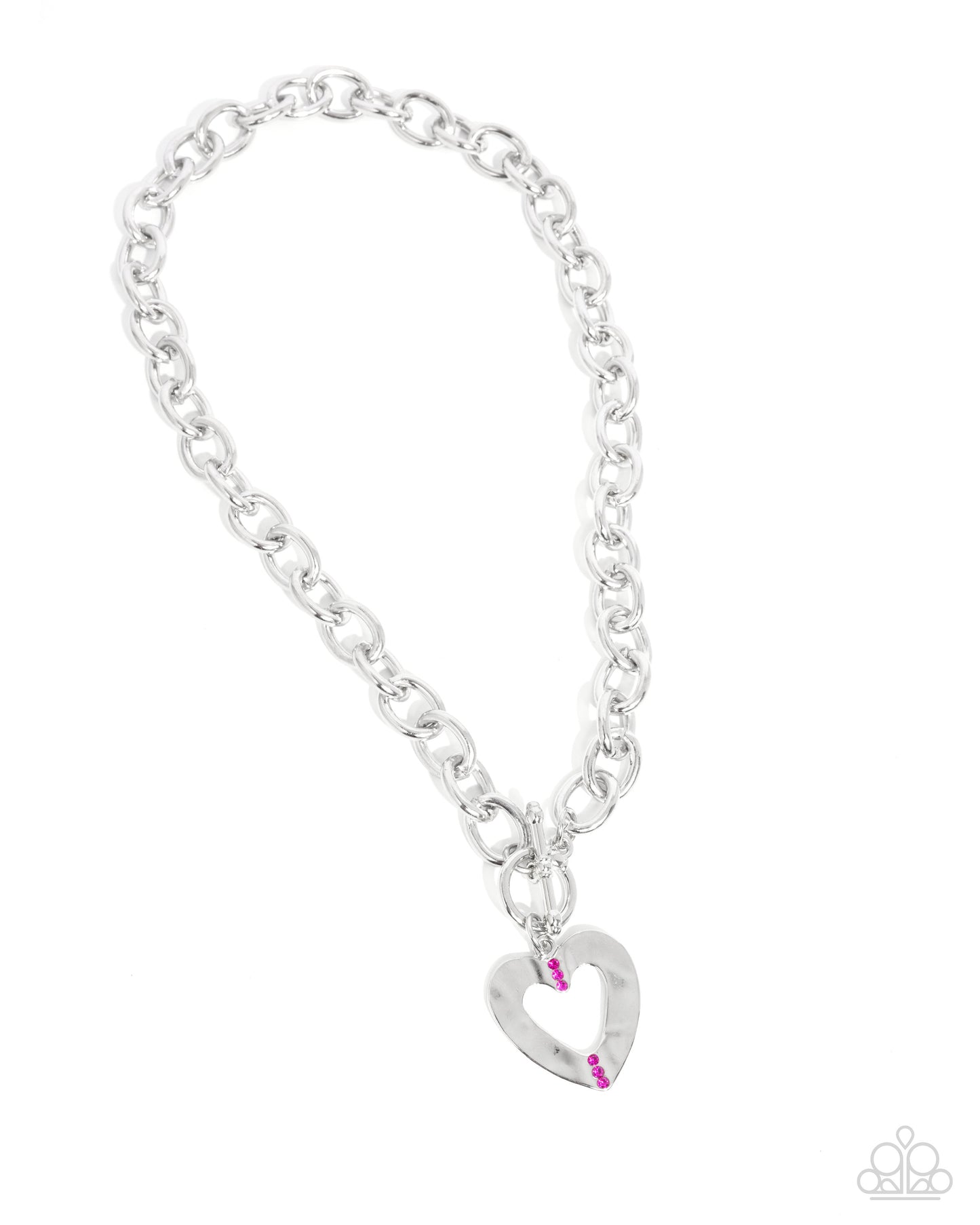 Complete Look - Affectionate Assist Pink Necklace and Affectionate Assembly Silver Heart Bracelet - 2-piece Set - Paparazzi