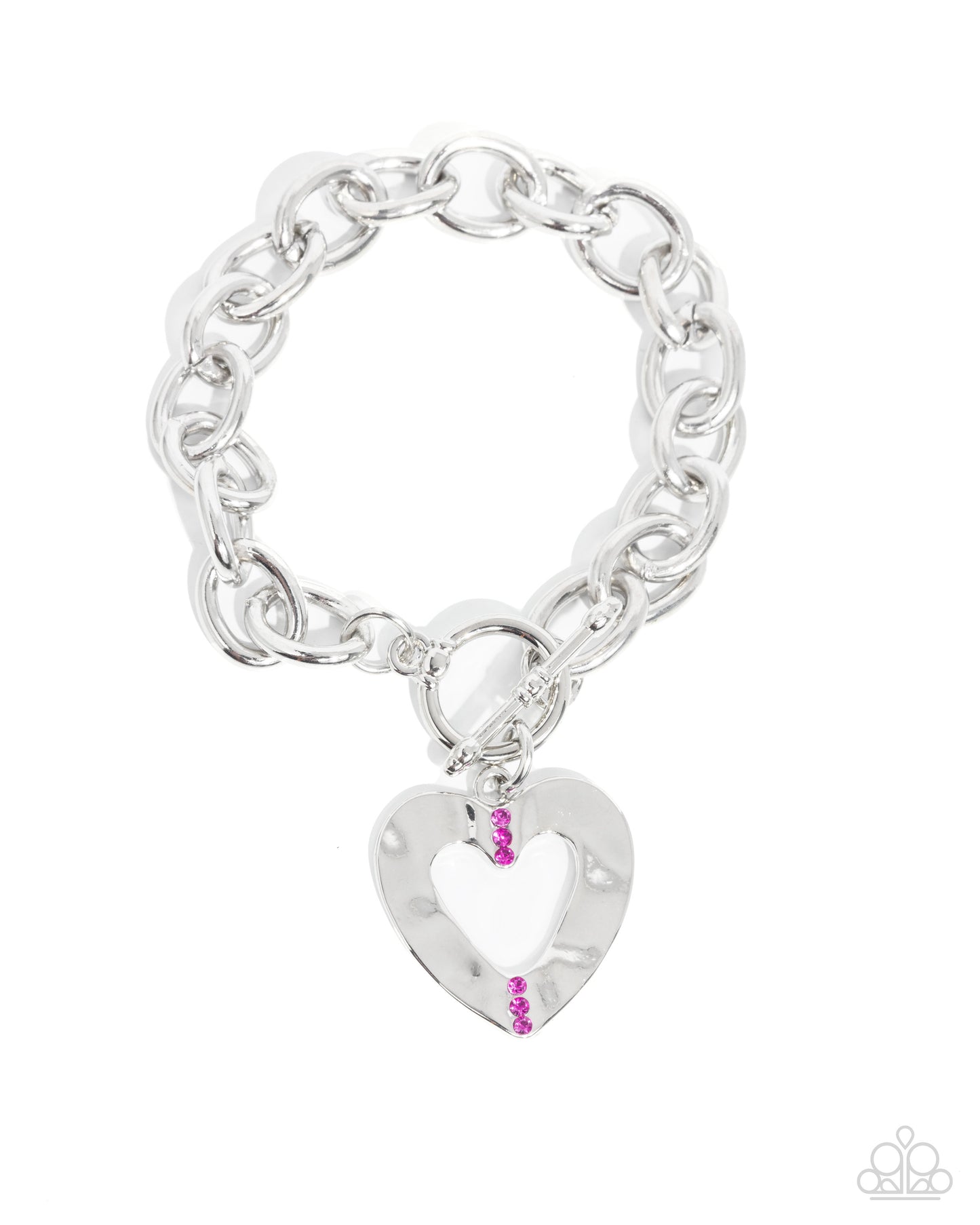 Complete Look - Affectionate Assist Pink Necklace and Affectionate Assembly Silver Heart Bracelet - 2-piece Set - Paparazzi