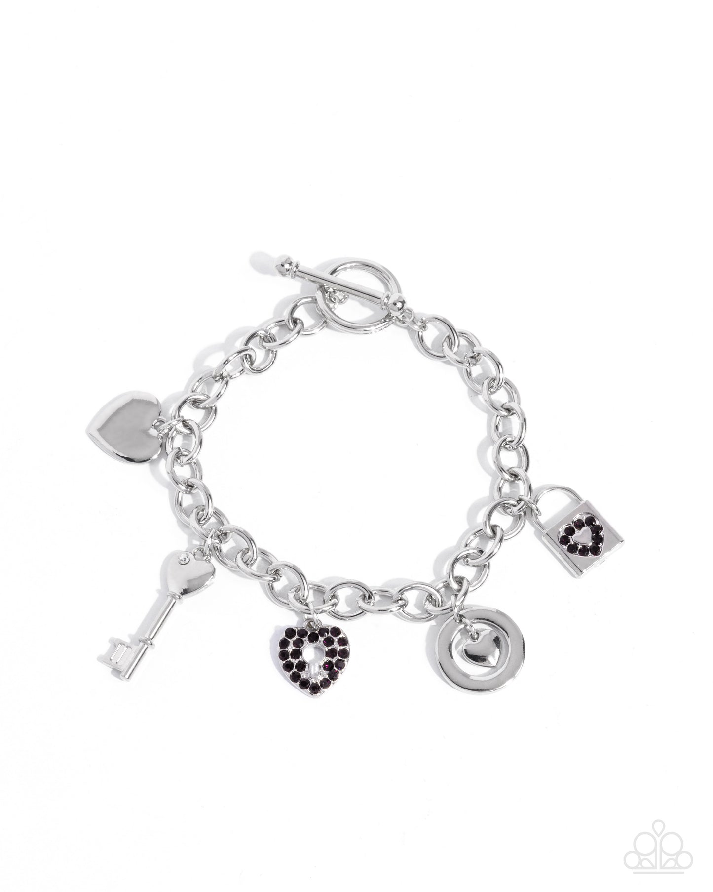 Complete Look - Momentary Bliss Necklace and Momentary Balance Purple Heart Silver Bracelet - 2-Piece Set - Paparazzi