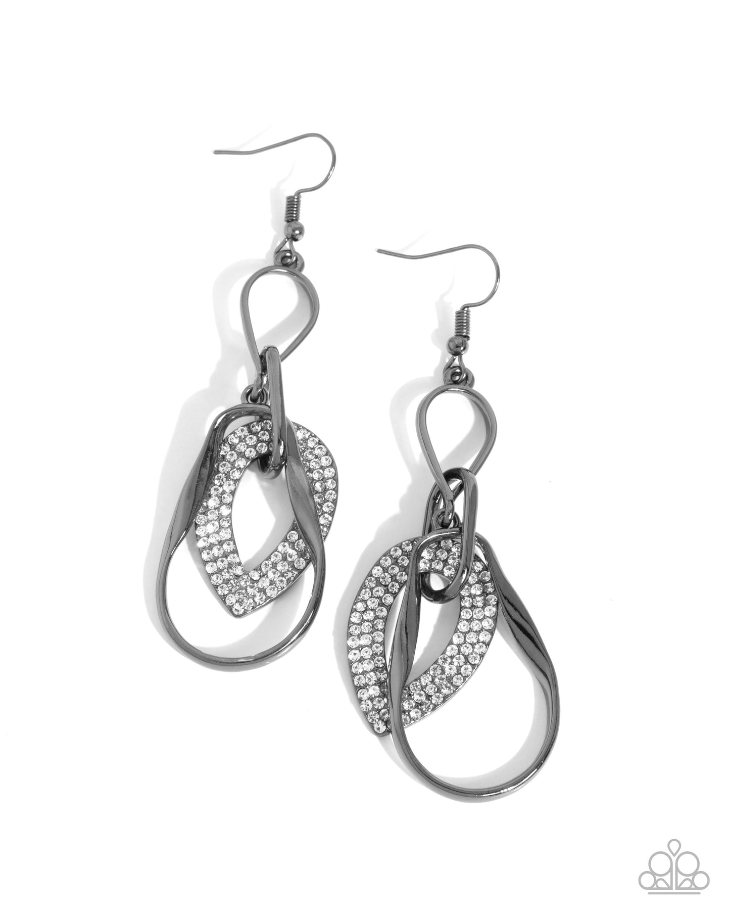 Teardrop Triumph - Black Earrings
