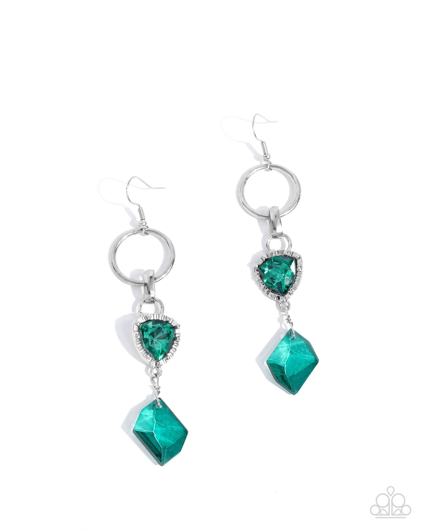 Chiseled Clarity - Green Earring Earrings | Paparazzi Accessories