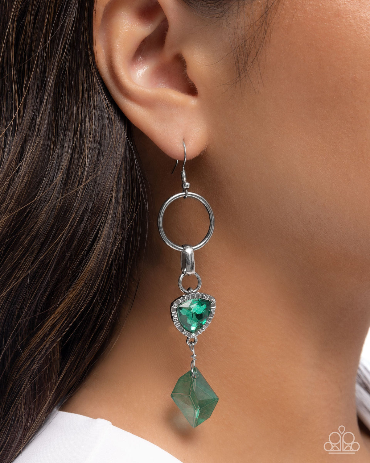 Chiseled Clarity - Green Earring Earrings | Paparazzi Accessories