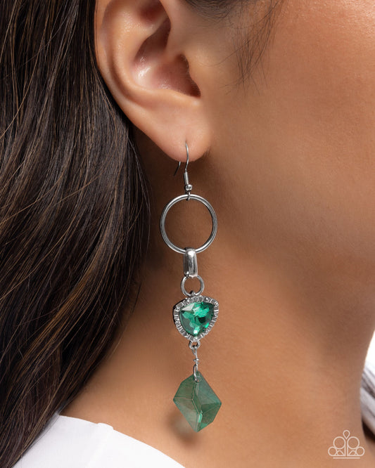 Chiseled Clarity - Green Earring